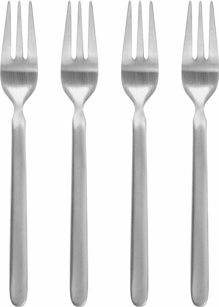 Blomus STELLA Set 4 Kuchengabeln, Besteck, Essbesteck, Tischbesteck, Edelstahl matt, Edelstahl, 63950