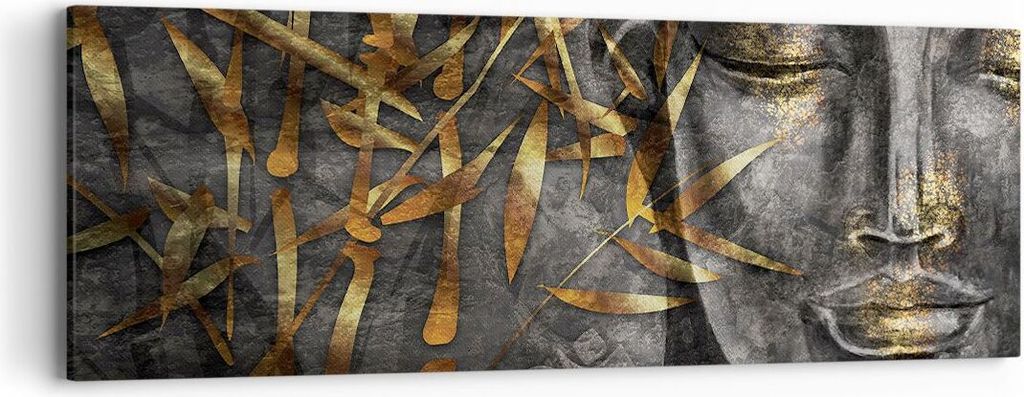 Bild auf Leinwand - Leinwandbild - Einteilig - Buddha Gold Bodhisattva - 90x30cm - Wand Bild - Wanddeko - Wandbilder - Leinwanddruck - Bilder - Wan...