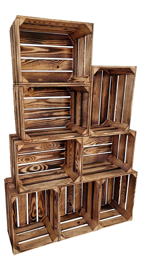 Dřevěná bedýnka 40x30x23 cm komplet 8 ks – dekorativní Obrázek produktu 
