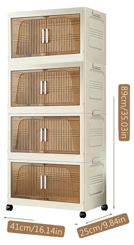 Rangement modulable pliable 4 niveaux à accès rapide - Montage facile