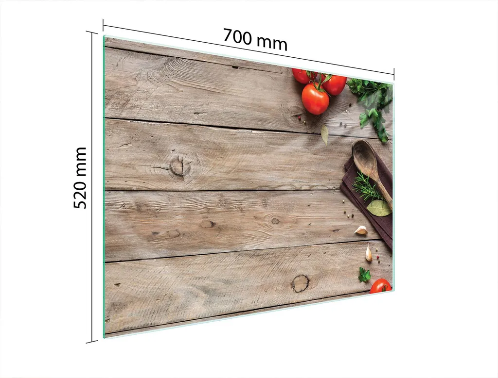 Piastra Di Protezione In Vetro Per Forno 70X52 Legno - 2