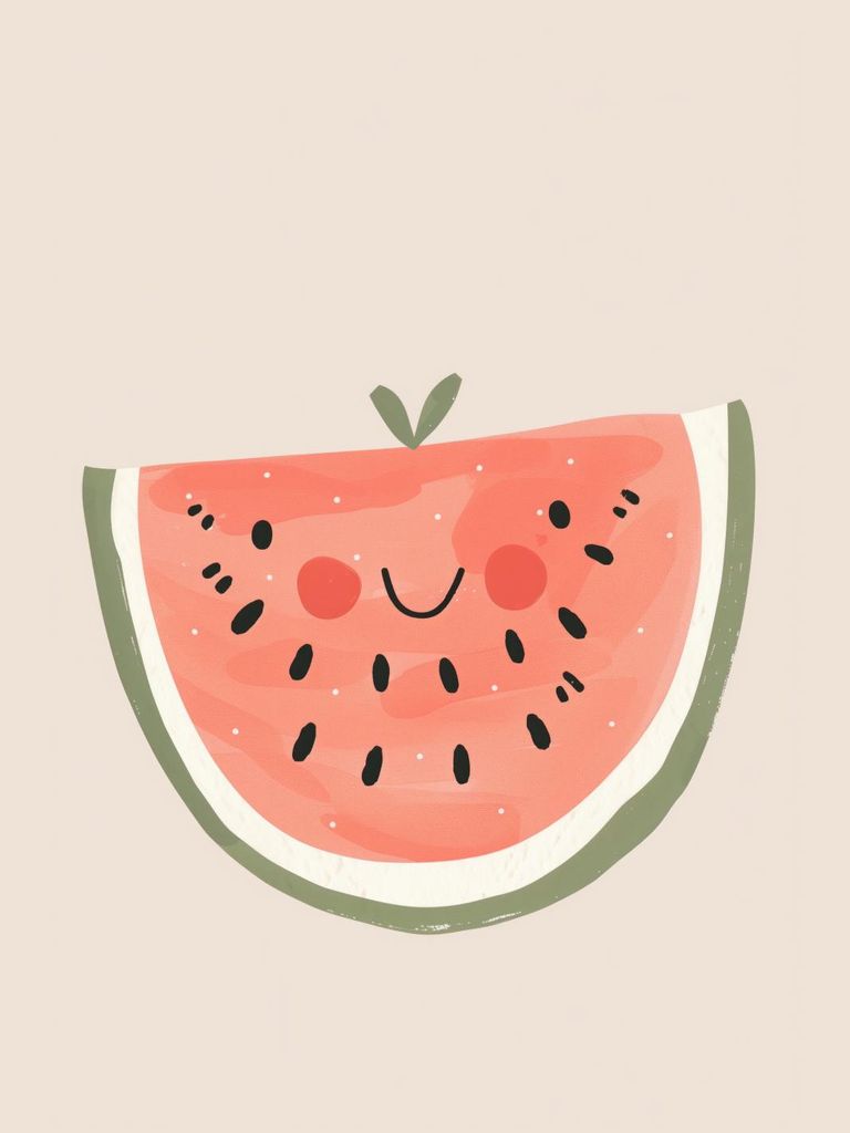 Plakat 60x80cm Muster für Kinder, Mädchen und Jungen - Wassermelone