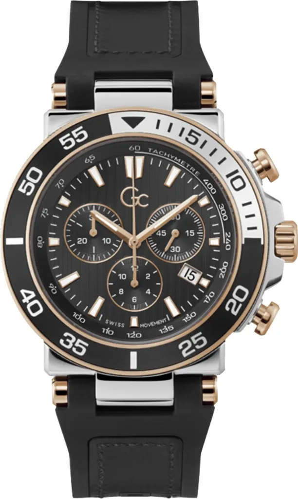 Gc Montre Homme Z14007G9MF - Chronographe de Luxe Bleu et Acier Rose