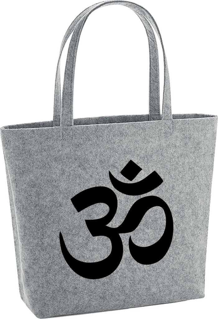 Huuraa Filzshopper Om Symbol 22 Liter Grey Melange Filztasche Geschenkidee