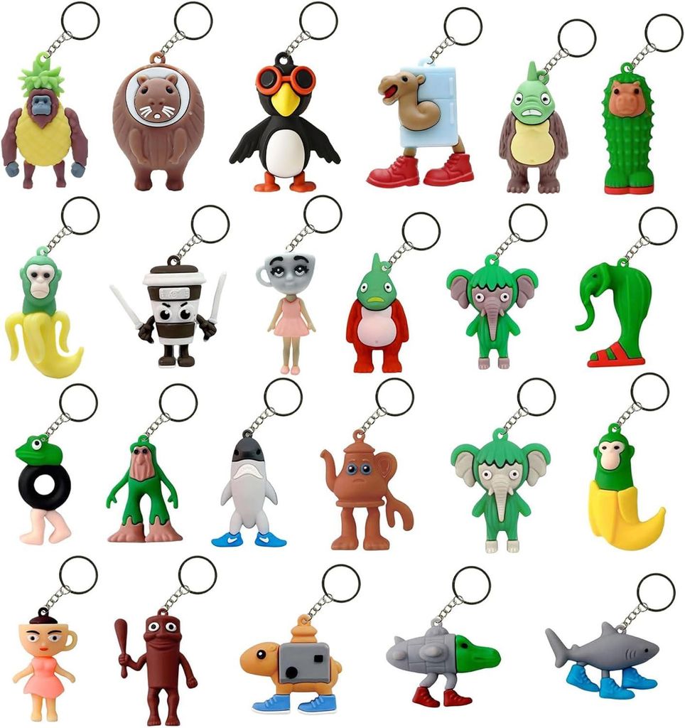 Brainrot Schlüsselanhänger, 24 Stück Lustige Geschenke Für Frauen & Männer, Kleine Geschenke PVC Figuren, Italian Brainrot Steal A Brainrot