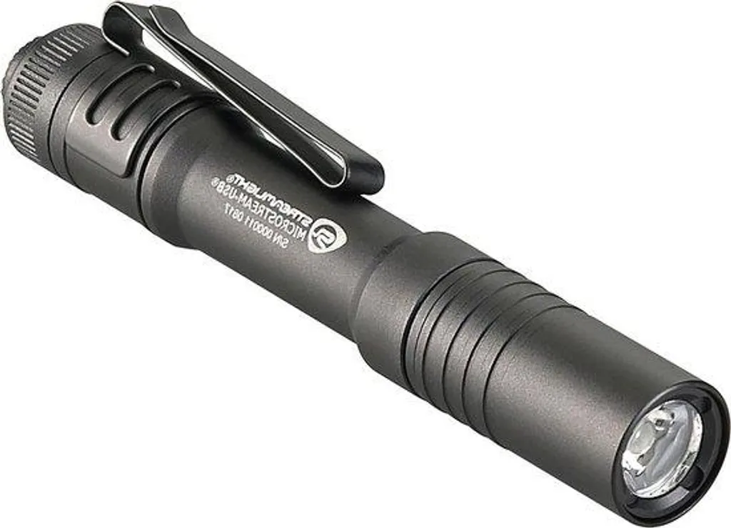 Lampe torche rechargeable USB étanche LED noire avec dragonne solide