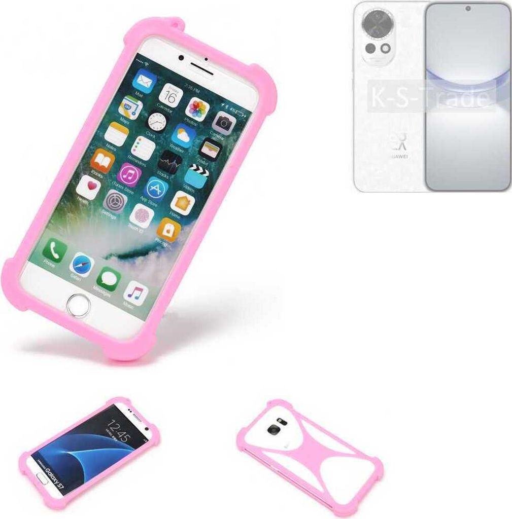 K-S-Trade Handy Hülle kompatibel mit Huawei nova 12 Schutz Hülle Bumper Silikon Schutz Hülle Cover Case Silikoncase Silikonbumper TPU Softcase
