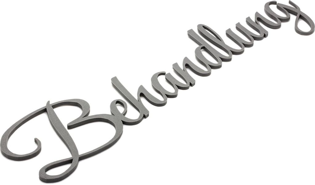 Behandlung Türschild Schriftzug Firma Name 3D Wandschild Selbstklebend Grau