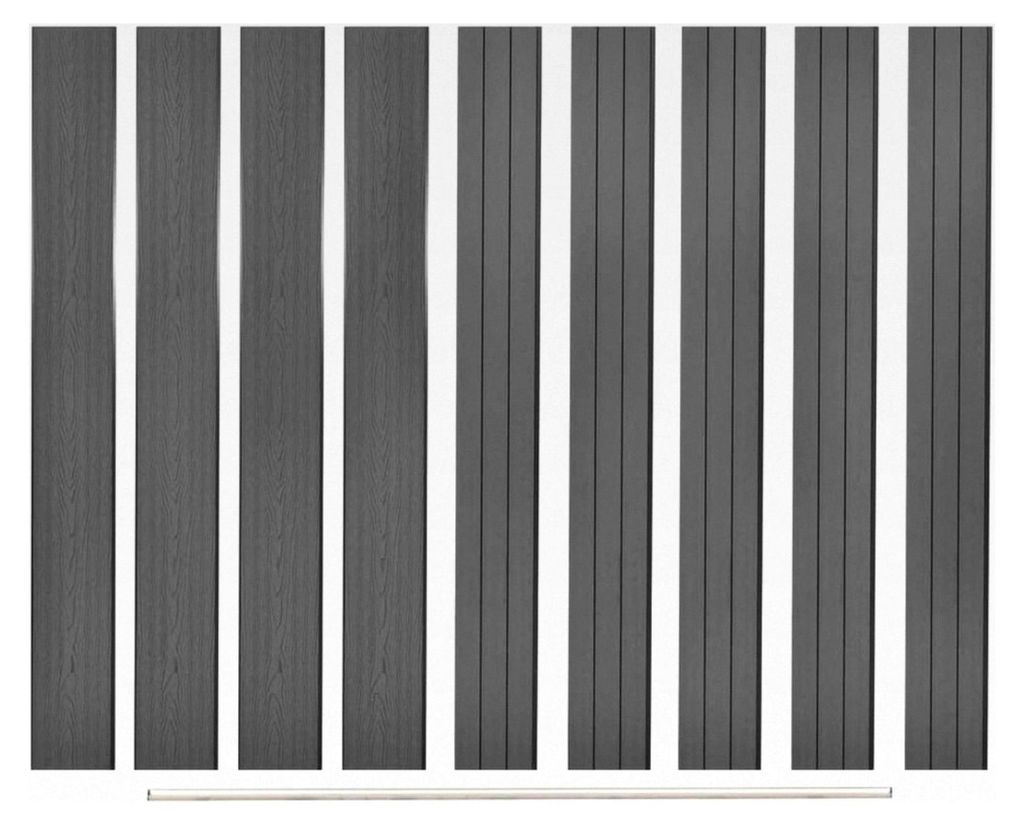9x Ersatz-Zaunbrett WPC 170cm Sichtschutz-Zaun Steckzaun Paneel System