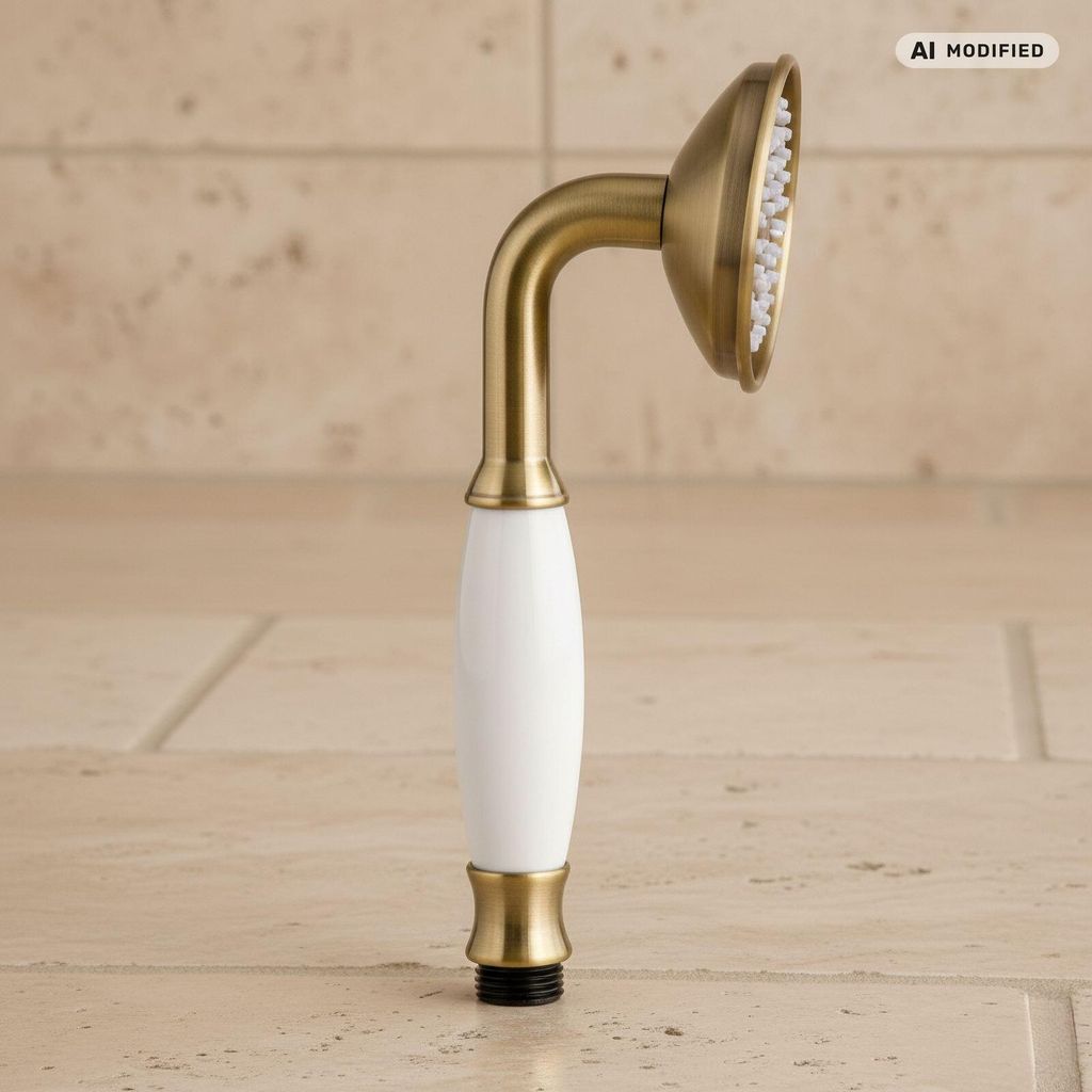 PaulGurkes Nostalgie Duschkopf Handbrause Antik Messing Produktbild 
