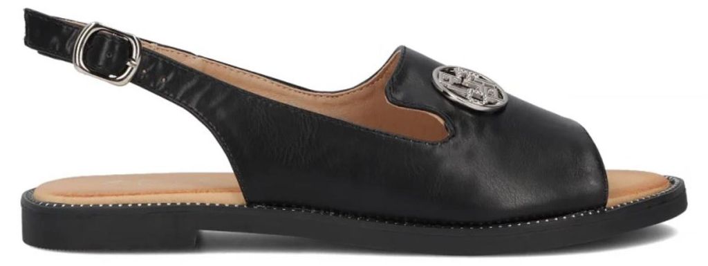 Filippo Riemchensandalen DS366625BK aus echtem Leder Schwarz mit verstellbarem Riemen