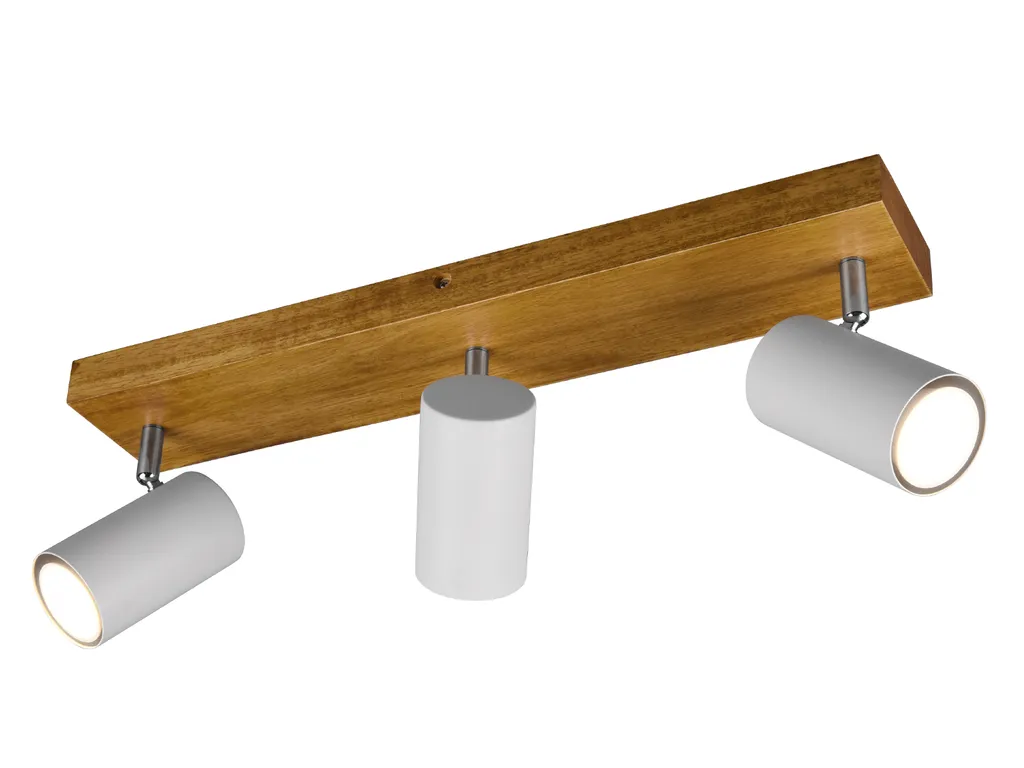Spot Trio Marley Legno e Bianco Opaco | Illuminazione d'Interni Professionale