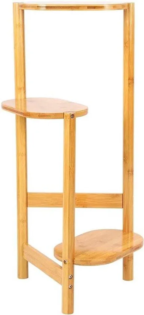 Support plantes 3 niveaux en bambou naturel résistant 31,5 x 75 cm
