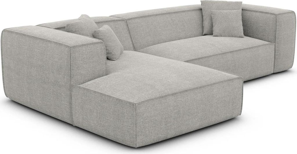 Strukturstoff L-Form Sofa Arelia Hellgrau Links