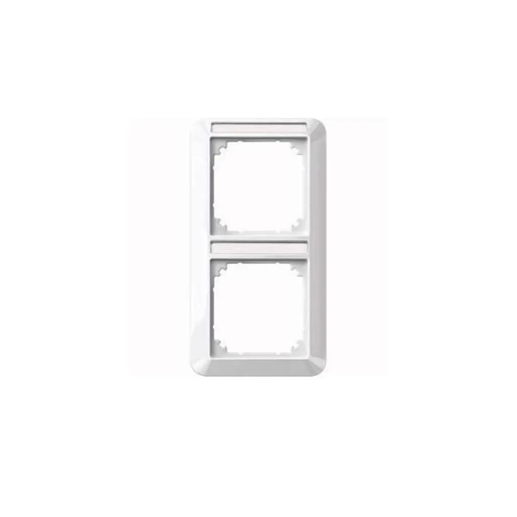 MERTEN Cadre Double Vertical 385219 1-M avec Porte-étiquette Blanc Polaire