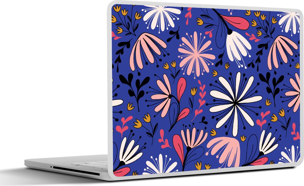 MuchoWow Laptop Aufkleber Sticker Cover Muster - Abstrakt - Blumen 30x21 cm - Sticker für Laptop - Selbstklebend