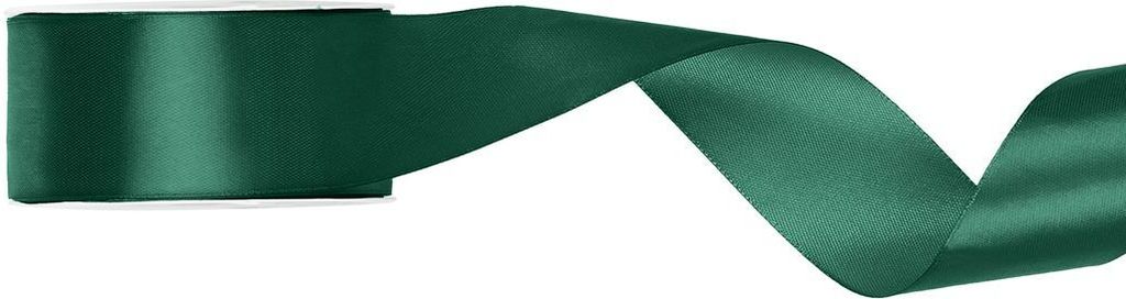 Ruban cadeau en satin vert foncé 25m 25mm de large Image du produit 