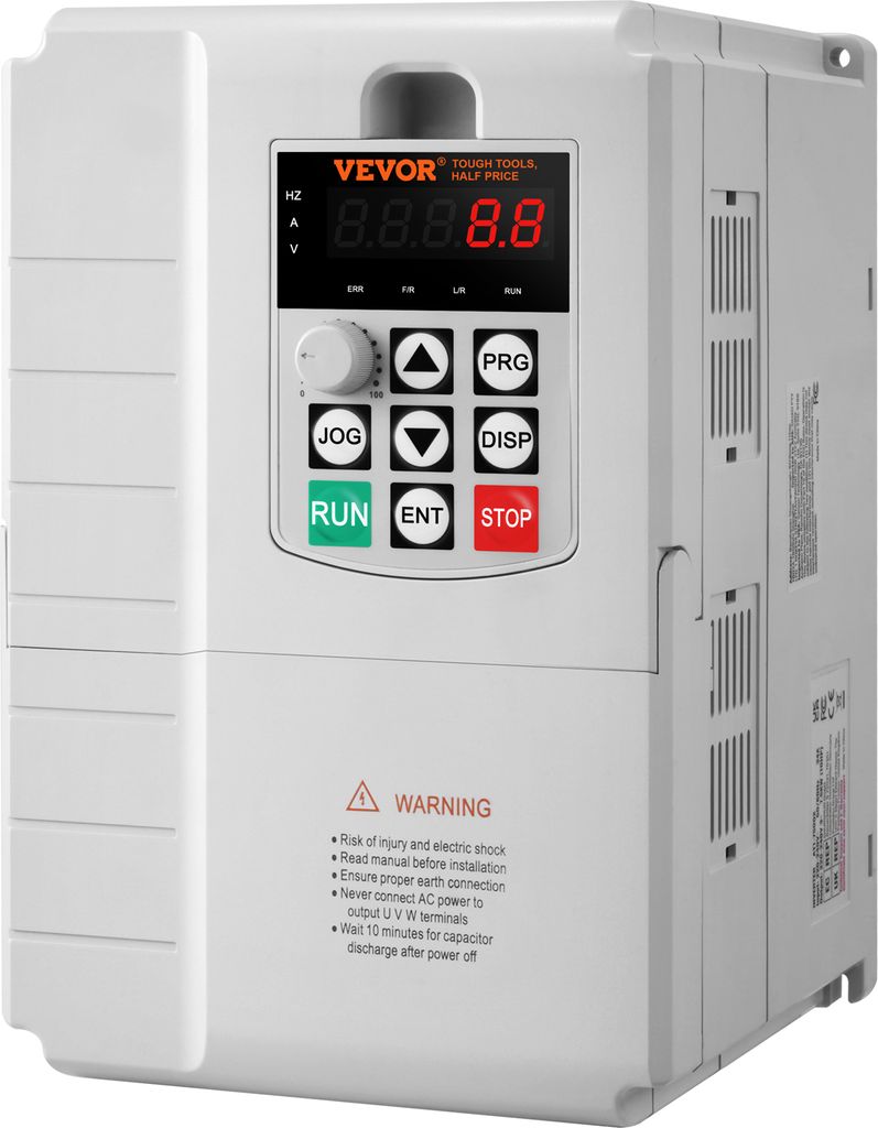 VEVOR Frequenzumrichter, Frequenzumwandler, Inverter, VFD, 7,5 kW, 34 A, 10 PS, 1-phasiger 220-V-Eingang auf 3-phasigen 220-V-Ausgang, zur Drehzahl...