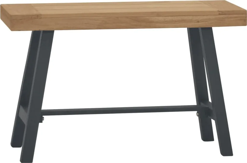 Banc en teck massif 80 cm imputrescible avec finition bois naturel
