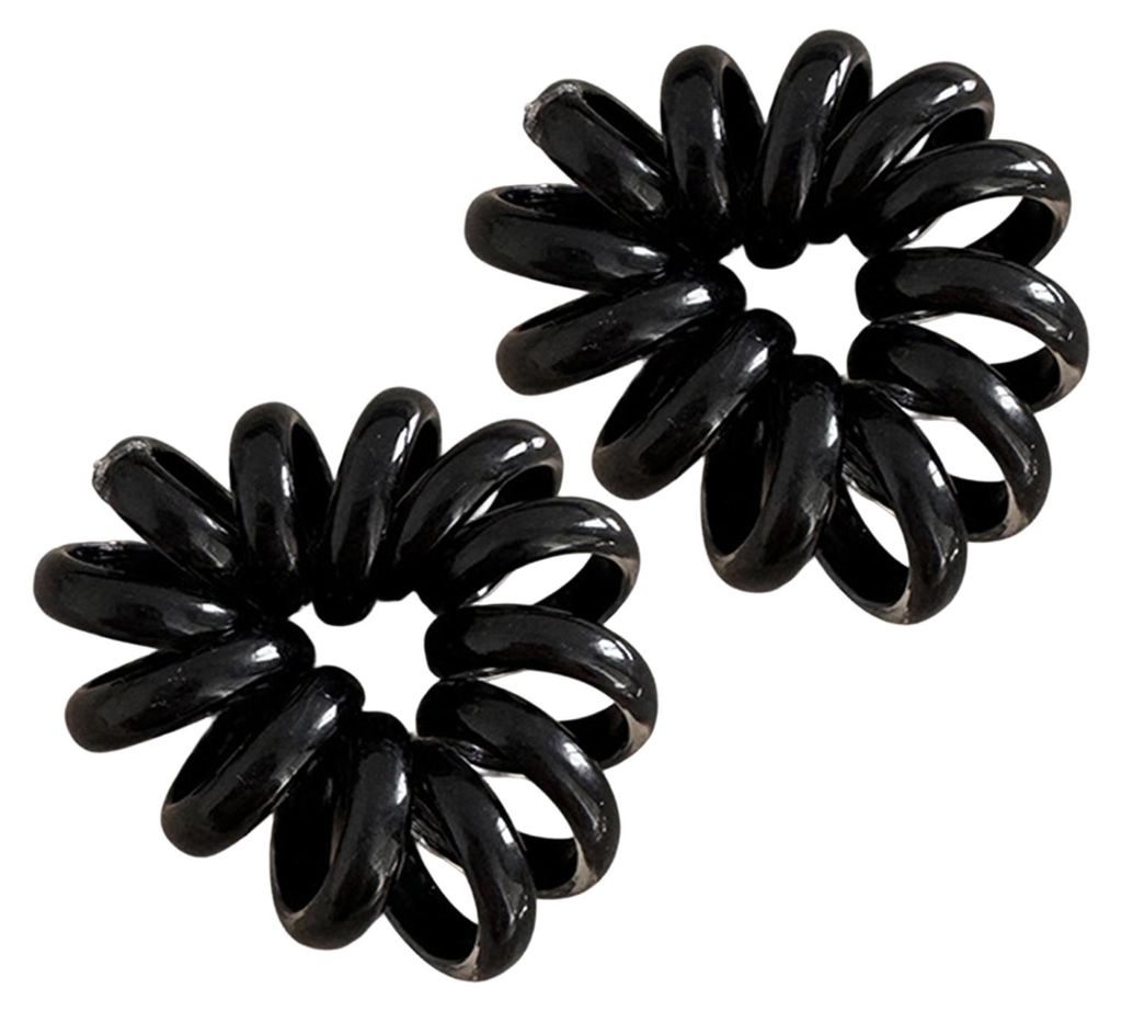 2 Stück Spiral-Haargummis mit flauschigem Kugelkopf, einfarbig, robust, bruchfest, Haaraccessoires