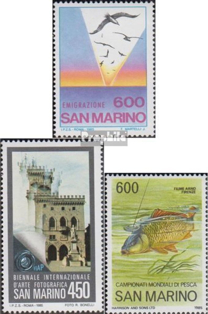 Briefmarken San Marino 1985 Mi 1315,1324,1328 (kompl.Ausg.) postfrisch Emigration
