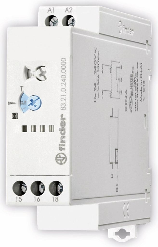 Finder Zeitrelais 83.21.0.240.0000 1W 16A 24-240VAC/DC
