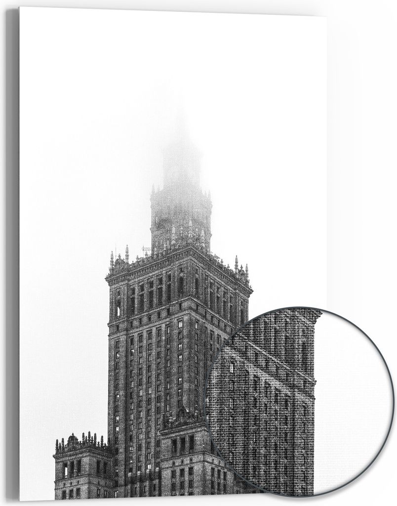 DEQOART Hybrid Leinwand Bild 60x90 cm 'Mystische Architektur' Wandbild Glas flach modern