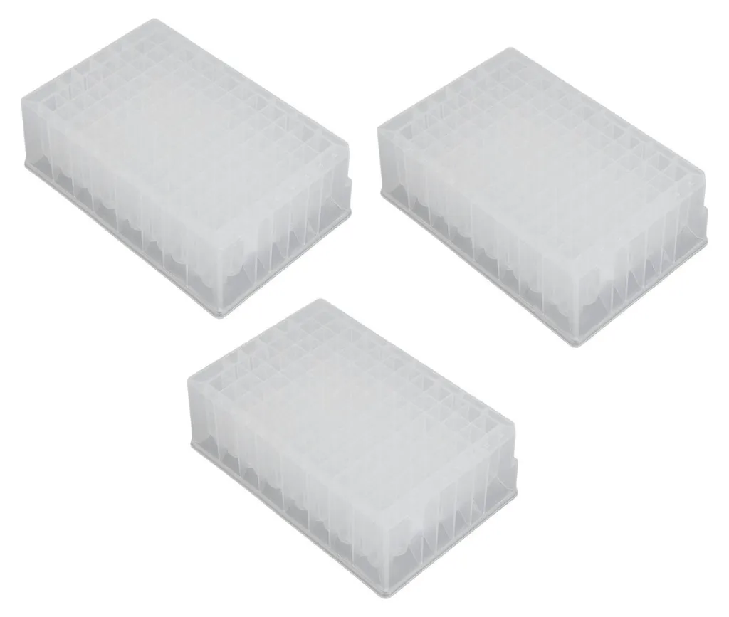 Plaques Deep Well 96 puits 2,2ml en polypropylène résistant - Set de 10 - 2