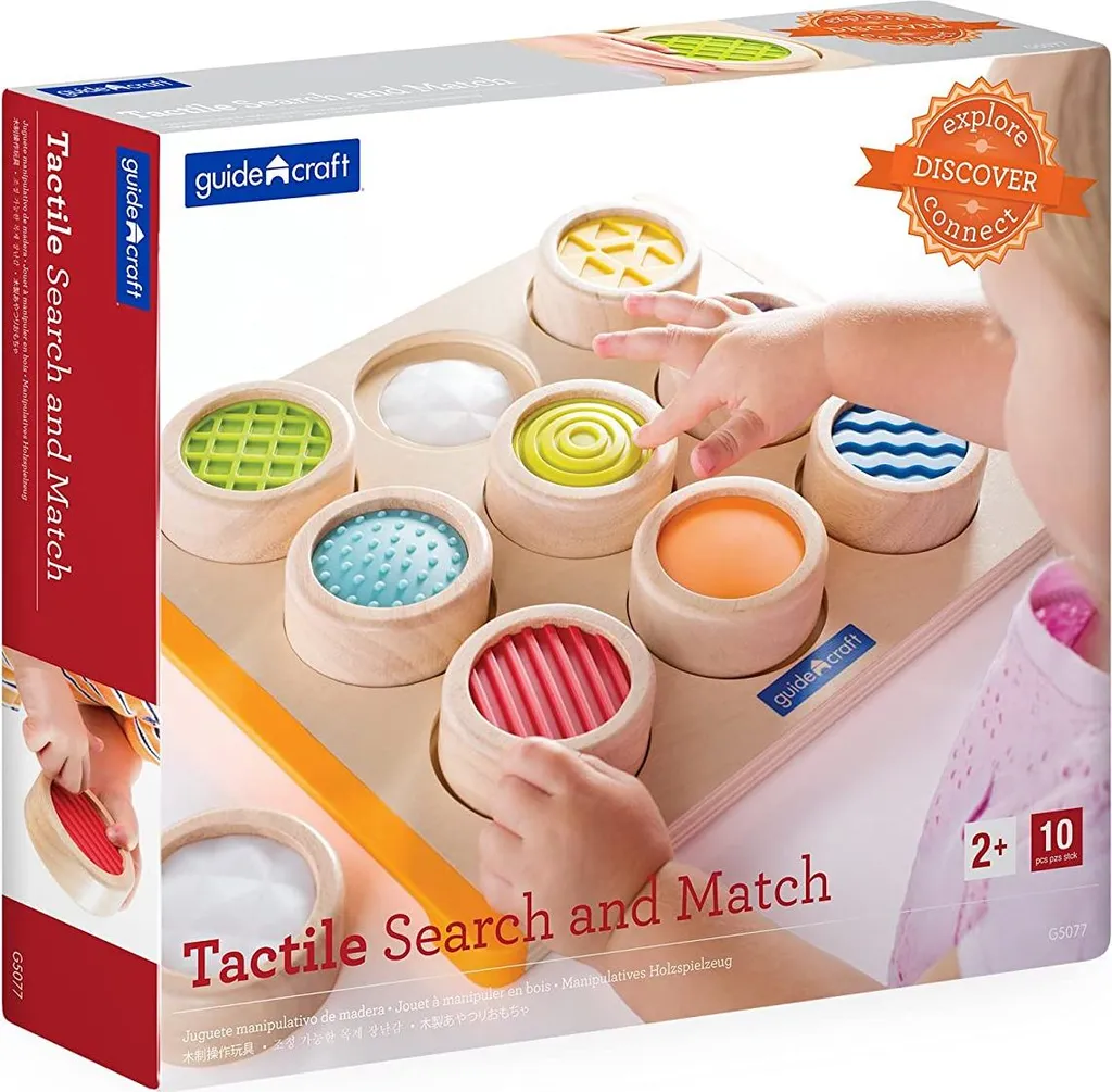 Jeu Éducatif de Discrimination Tactile et Mémorisation en Bois Naturel