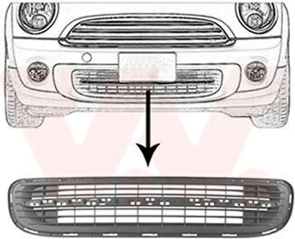 Grille d'aération plastique noir VAN WEZEL pour MINI R56 série hayon