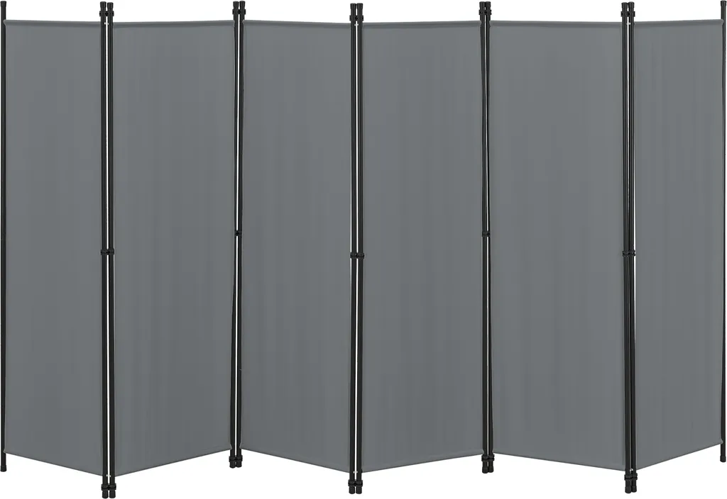 Paravent Huesca Gris Foncé 300x171cm - Cloison Amovible de 6 Pièces