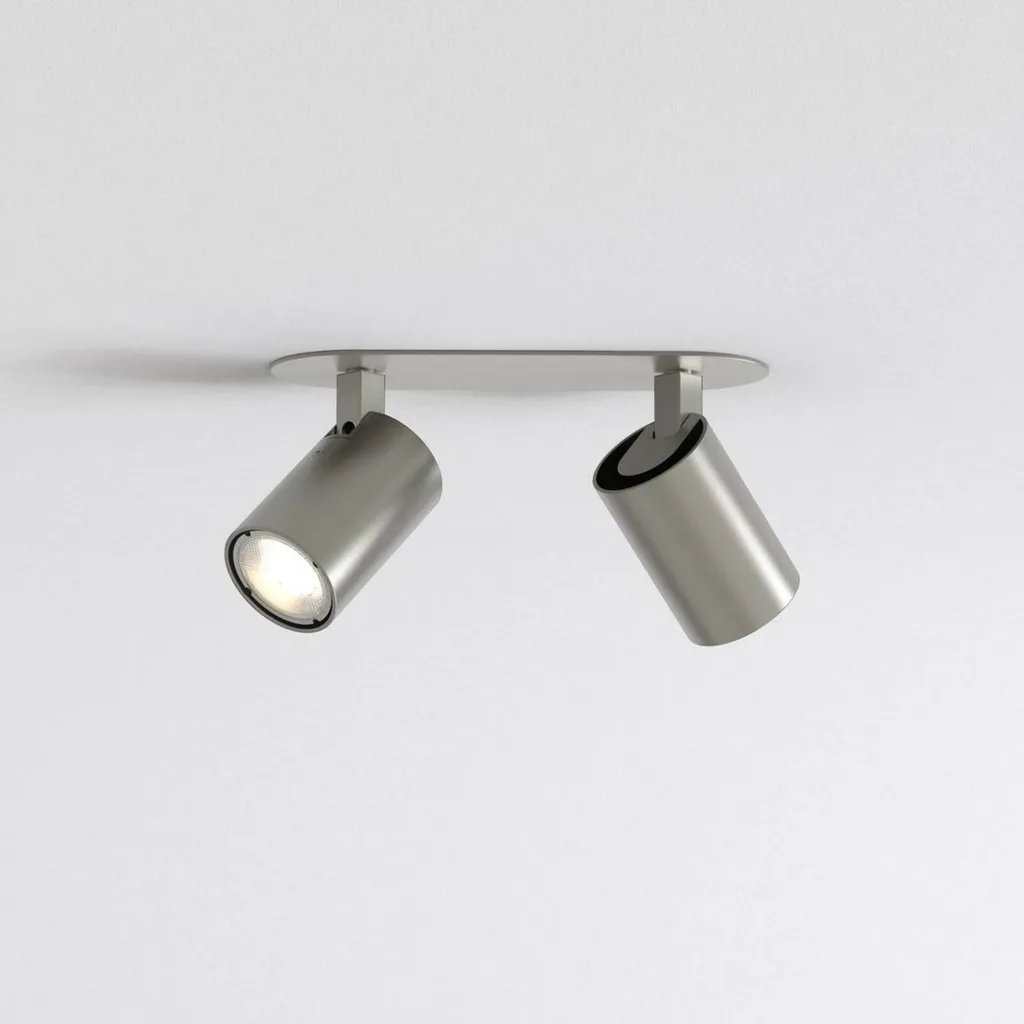 Solution d'éclairage double spot encastrable nickel mat ASTRO 2x50W GU10