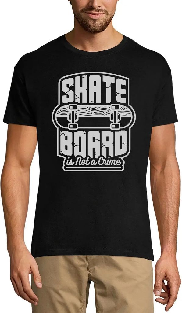 Herren Grafik T-Shirt Skateboard ist kein Verbrechen – Skateboard Is Not A Crime – Öko-Verantwortlich Vintage Jahrgang Kurzarm Lustige Druck
