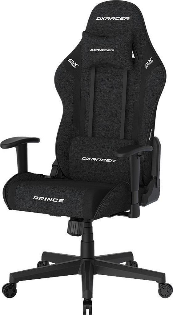 DXRACER Prince Gaming Chair Regular L, Wasserabweisender Stoffbezug, schwarz