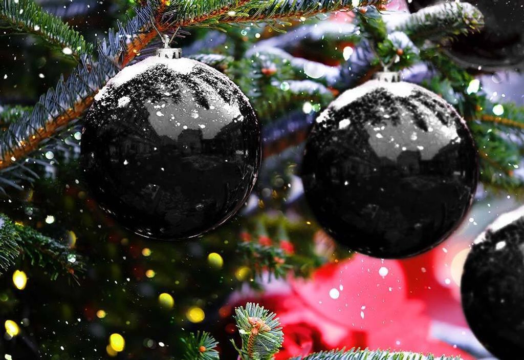 Große Christbaumkugeln Schwarz 6 Stück wetter- & bruchfest Weihnachten 14cm