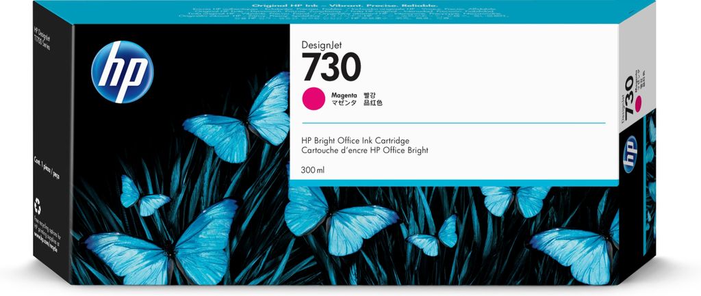 HP Purpurová inkoustová kazeta 730 DesignJet, 300 ml, Obrázek produktu 