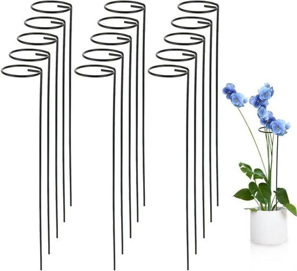 Tuteur en plastique 40 cm vert pour plantes et fleurs - Lot de 10 pièces