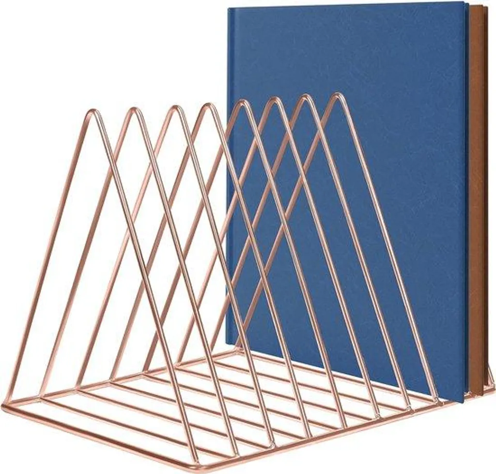Range-revues design en métal doré rose pour organisation de bureau