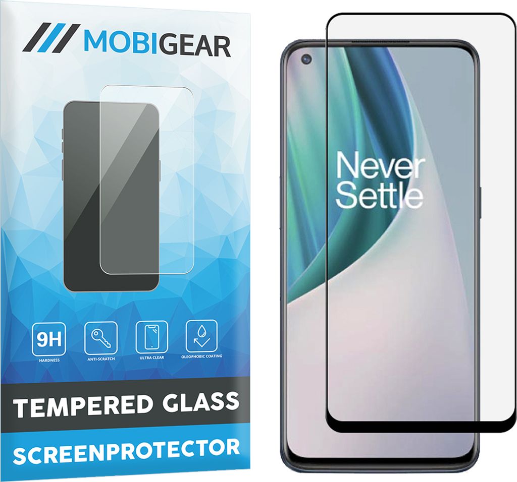 Mobigear Premium OnePlus Nord N10 5G Panzerglas Gehärtetes Glas Displayschutz - Hüllenfreundlich - Schwarz