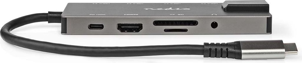 Nedis USB Multi-Port-Adapter / USB 3.2 Gen 1 / USB-C Stecker / HDMI Ausgang / RJ45 Buchse / SD / 2x USB-C / 3.5 mm Buchse / 3x USB-A Buchs...