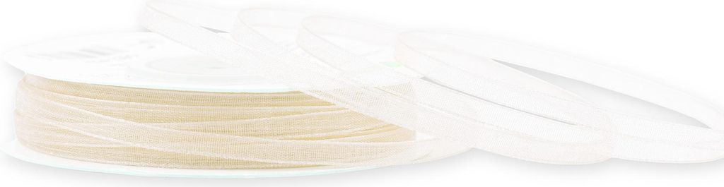 Organzaband 3mm x 50m Rolle Champagner Produktbild 
