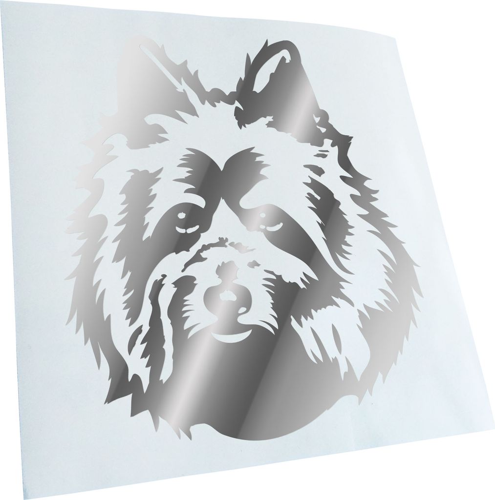 Kiwistar - Autoaufkleber - Australian Terrier Hund - Chrom - 30x27cm - Aufkleber für Auto, Laptop, Fahrrad, LKW, Motorrad mehrfarbig JDM Decal Racing