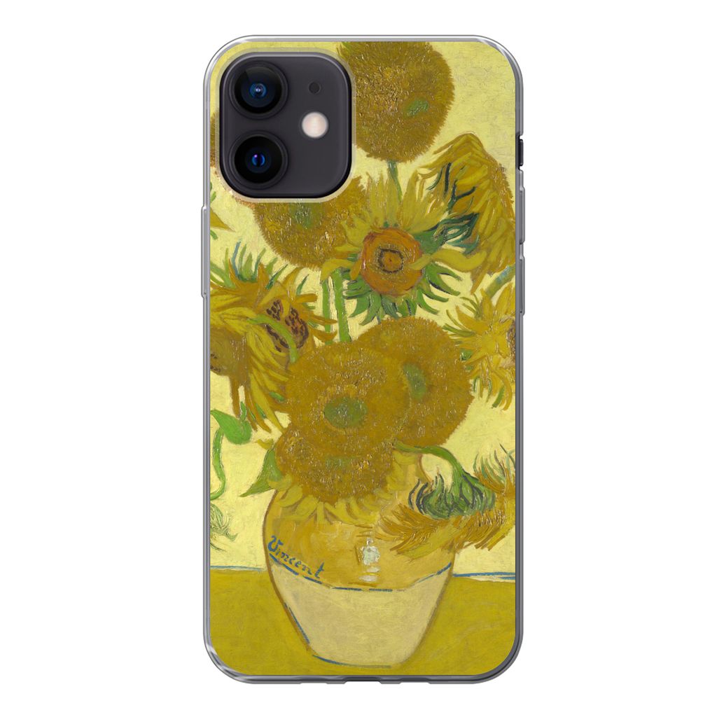 MuchoWow Handyhülle Schutzhülle Hülle für iPhone 12 Sonnenblumen - Vincent van Gogh Silikon Softcase Handy Hülle - Schutzhülle