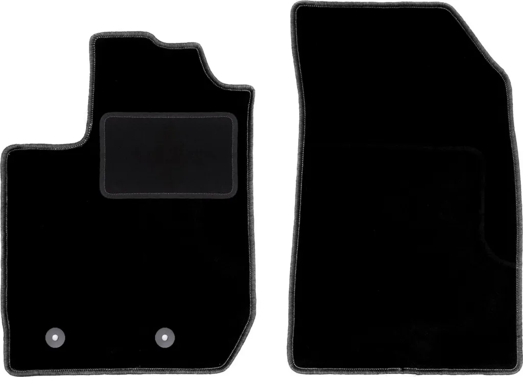Wielganizator tappetini auto velours anteriori adatto per Dacia Sandero Stepway II FL (2018-2021, hatchback) neri, set 2 pz, con fissaggi