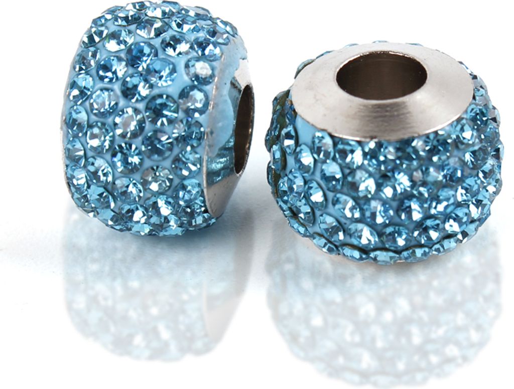 Großloch Spacer Charm Perlen Rondelle Stassperlen glitzernd Produktbild 