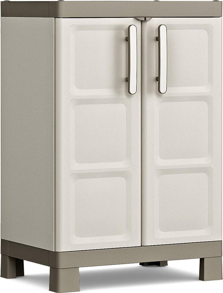 KETER Low Cabinet EXCELLENCE - Beige und Taupe - 65 x 45 x 97 cm