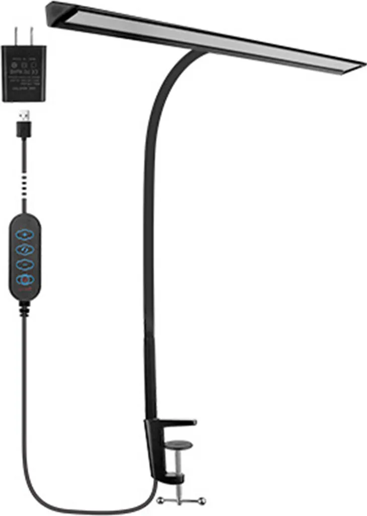 INF Lampe de table LED à pince 5 modes de couleurs et 5 luminosités