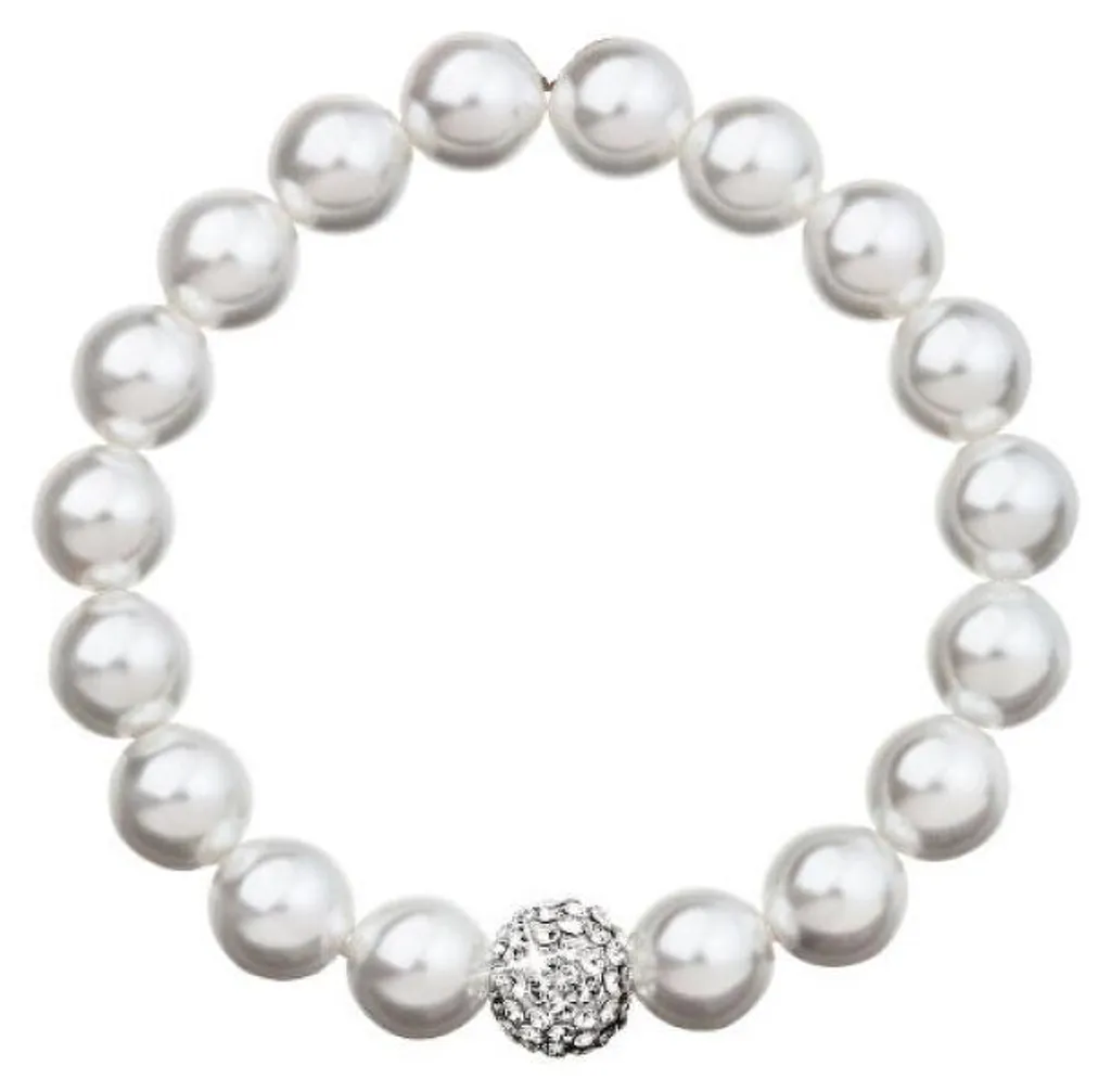 Bracelet de perles avec cristaux clairs 33074.1 blanc pour femme chic