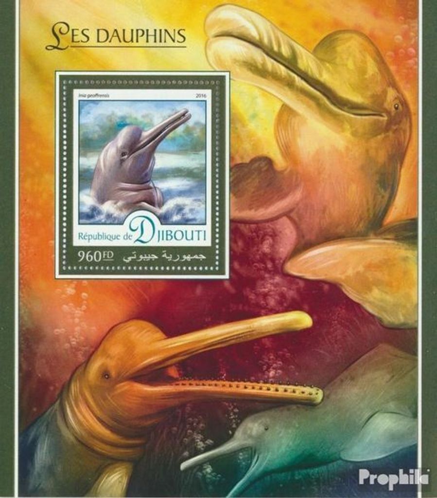 Briefmarken Dschibuti 2016 Mi Block 240 (kompl. Ausg.) postfrisch Delfine