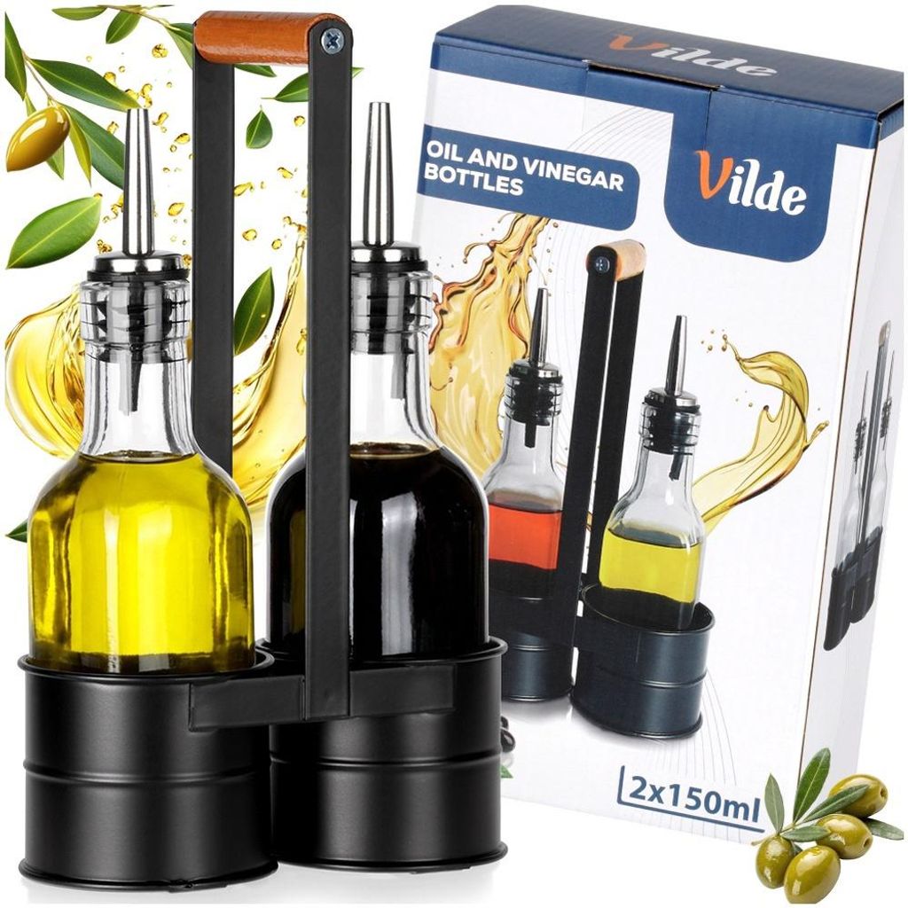 Vilde | Set oliera e acetiera - Menage 3 pezzi con supporto Immagine del prodotto 